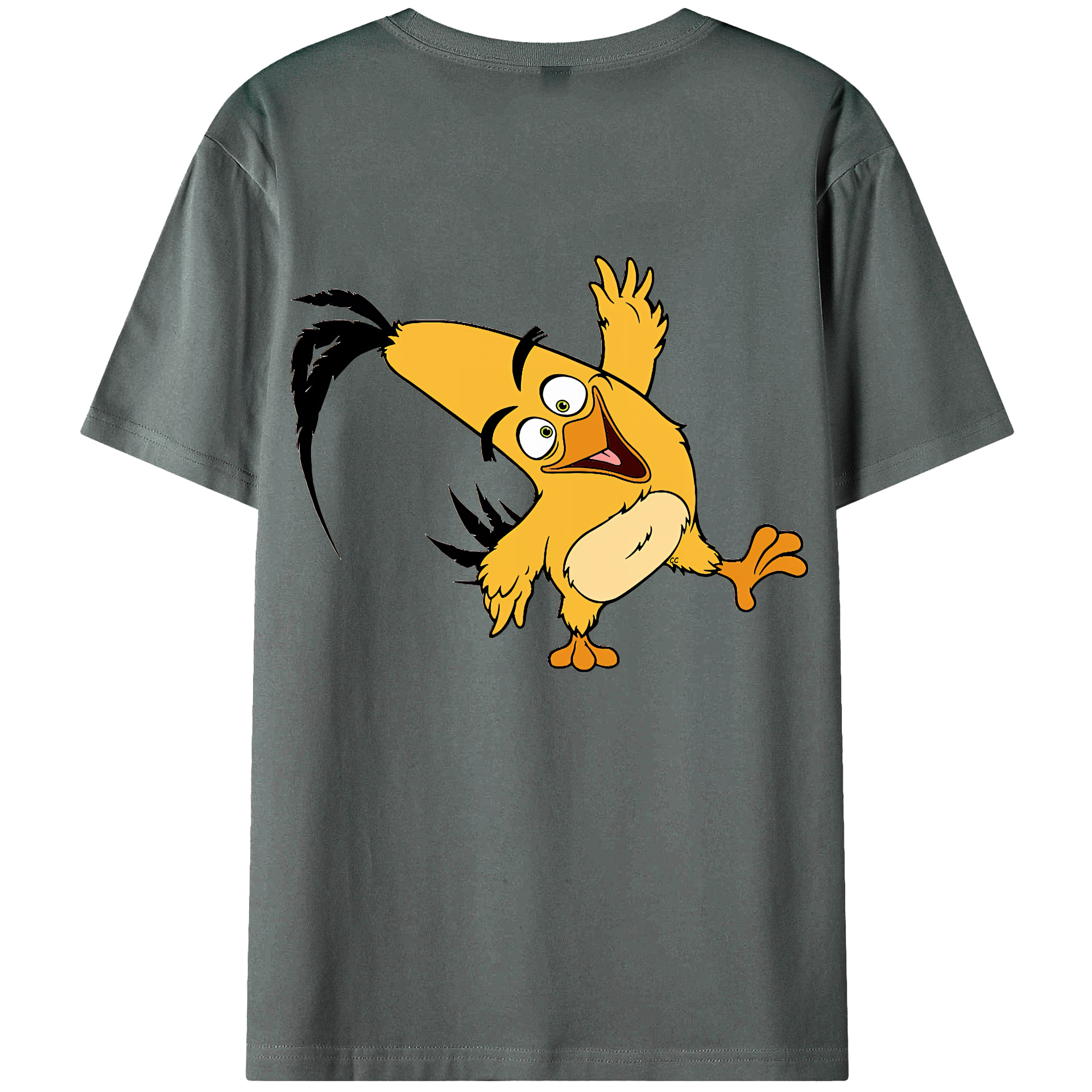 （画像用） Angry Birds アングリーバード 綿100％ メンズ半袖Tシャツ（バックプリント） 通気性